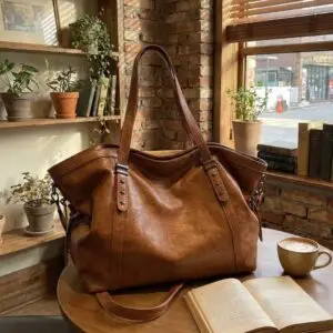 Sac A main pour les cours en Simili Cuir – Marron