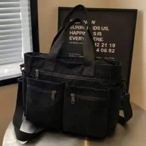 Sac à Main Cours Noir en Velours