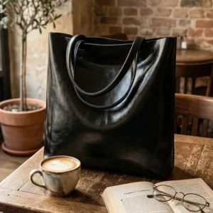 Sac A Main Pour Les Cours En Cuir Véritable couleur noir