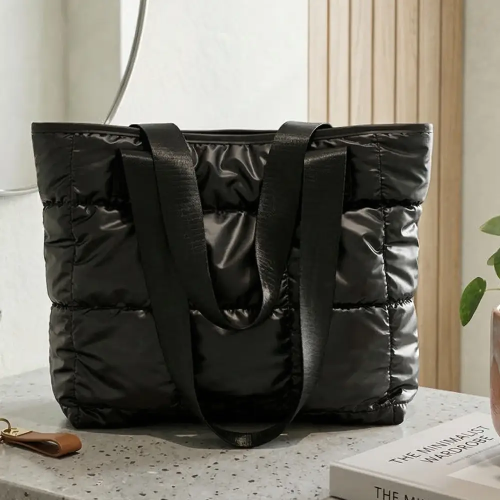 Sac de cours pour lycéenne matelassé noir