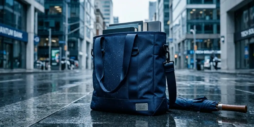 Sac de cours pour la fac solide et imperméable en nylon bleu marine